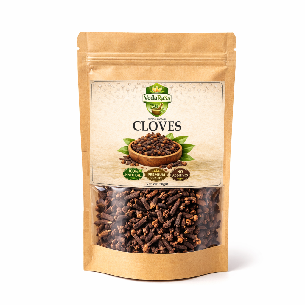VedaRaSa Raw Cloves (Laung) 50g – Premium Whole Cloves | Natural & Organic | Strong Aroma Spice for Cooking, Tea & Ayurvedic Use