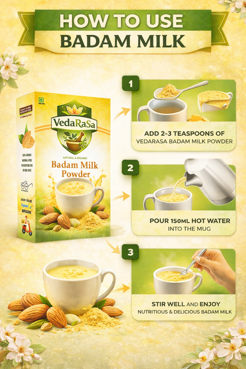 VedaRasa Badam Milk Powder| Instant Almond Drink Mix | Rich in Protein & Nutrients | Healthy & Delicious | No Artificial Additives