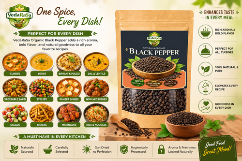 VedaRasa Black Pepper Powder 200g | 100% Pure & Natural Kali Mirch | Strong Aroma & Rich Flavor | No Additives, Preservative-Free | Ideal for Cooking & Immunity