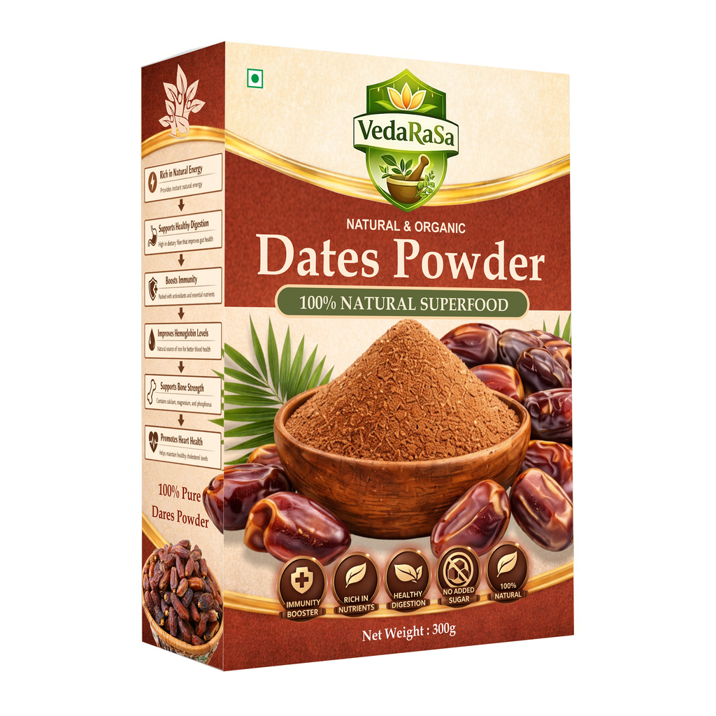 Vedarsa Natural & Organic Dates Powder 300G – 100% Pure, Nutrient-Rich, Sugar-Free Superfood for Energy & Digestion