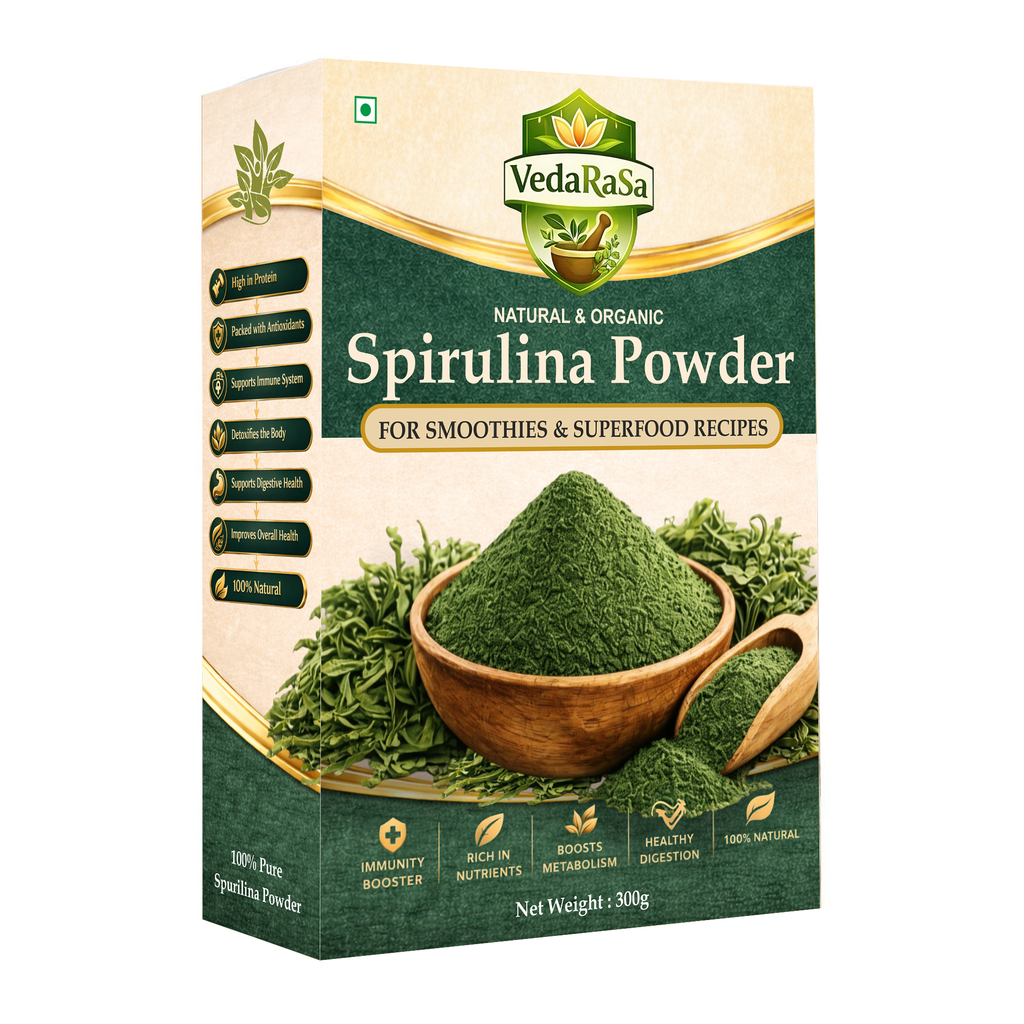 Vedarasa Spirulina Powder 300 G| 100% Pure Natural Superfood | Rich in Protein, Iron & Antioxidants | Supports Immunity, Energy & Detox | Vegan, Non-GMO Nutritional Supplement