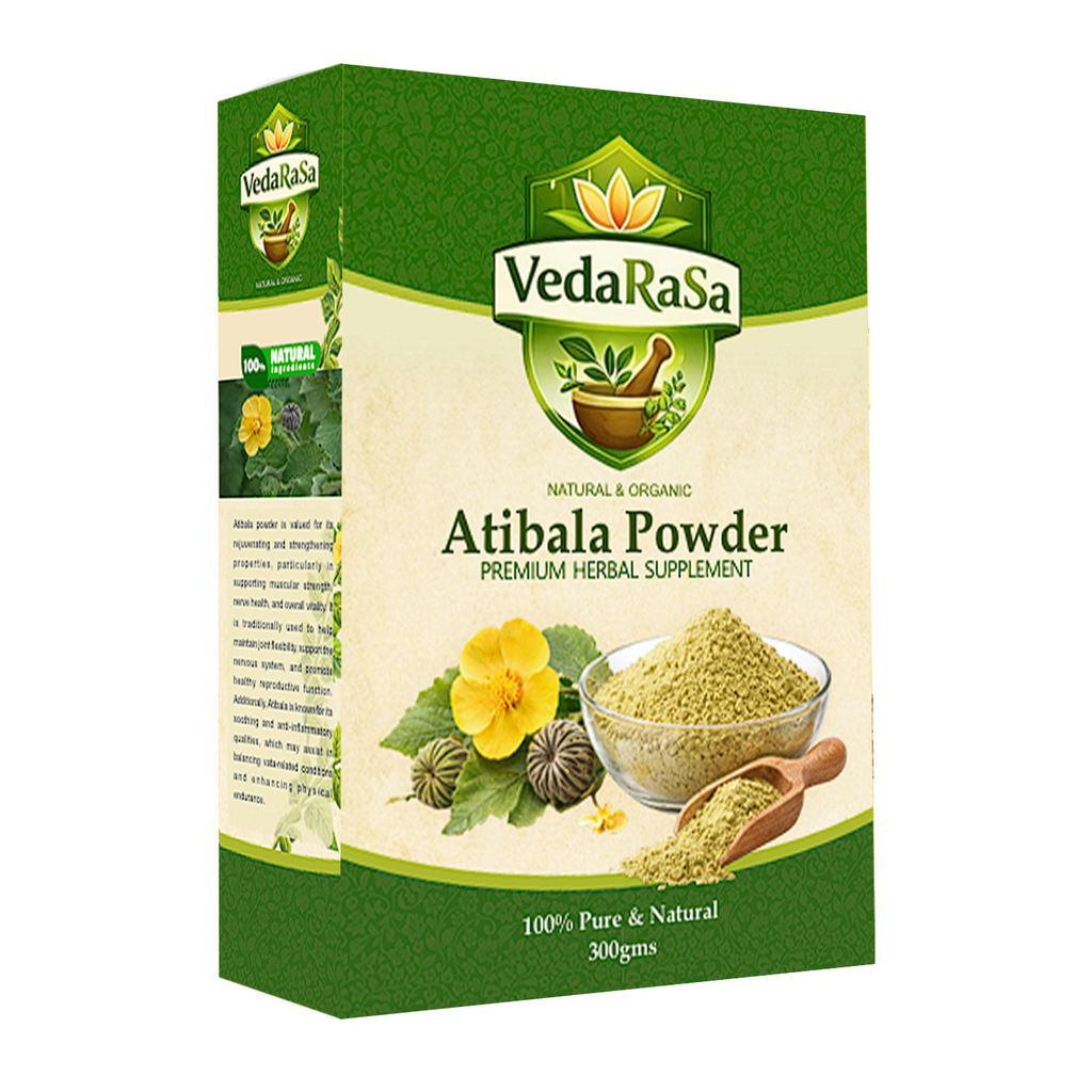 VedaRasa Atibala Powder 100% Pure & Natural Atibala (Abutilon Indicum) Powder | Ayurvedic Herbal Supplement | Supports Strength, Vitality & Immunity | No Additives