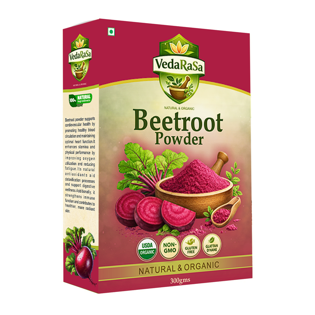 VedaRasa Beetroot Powder | 100% Pure & Natural Beet Root Powder | Rich in Iron & Antioxidants | Boosts Energy & Stamina | No Added Sugar, No Preservatives