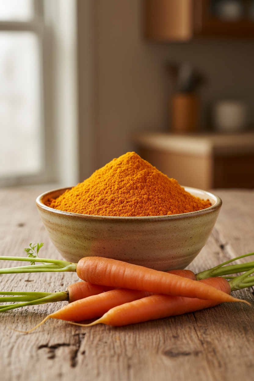 VedaRasa Carrot Powder 100% Pure & Natural Carrot Root Powder | Rich in Vitamin A & Antioxidants | Supports Eye Health, Skin Glow & Immunity | No Preservatives