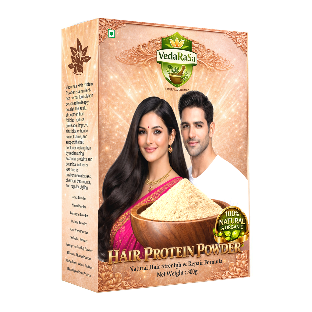 VedaRaSa Natural and Organic Hair Protein Powder Tasty Healthy Drink for Hair Care Rich in Multivitamins and Electrolytes Supports Hair Growth Strength and Shine