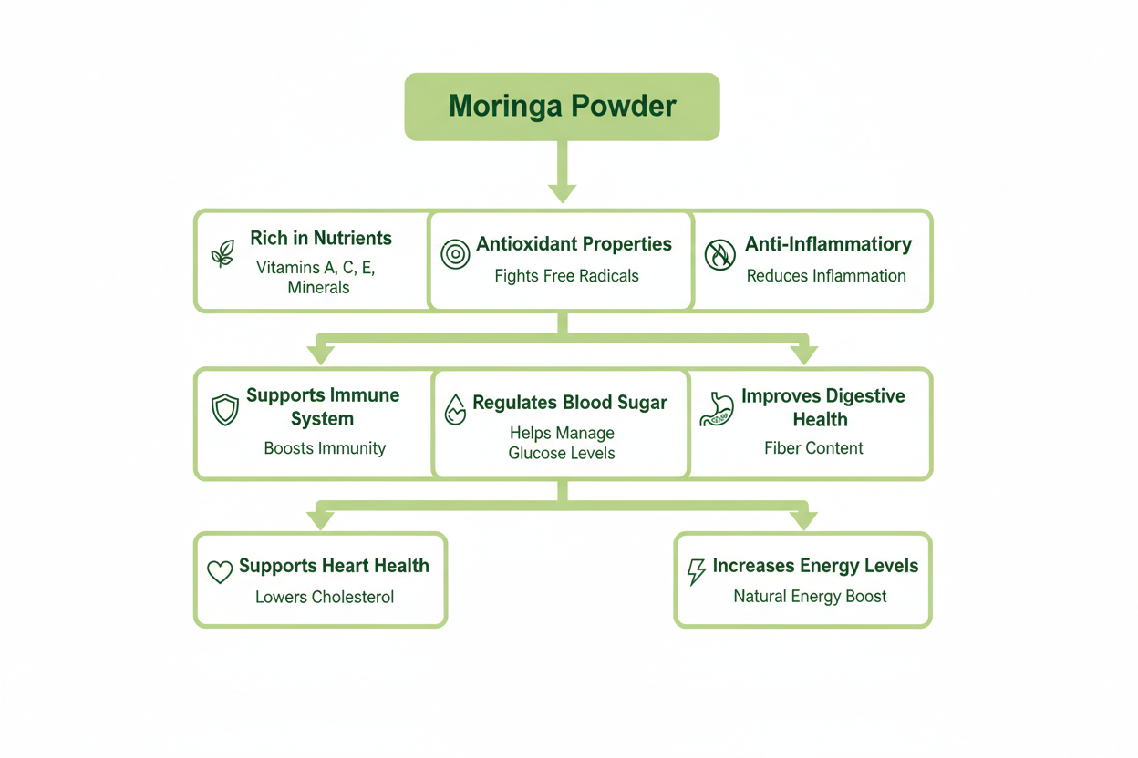 VedaRasa Moringa Leaves Powder | 100% Pure & Natural Moringa Powder | Rich in Iron, Calcium & Antioxidants | Supports Immunity, Energy & Detox | No Preservatives
