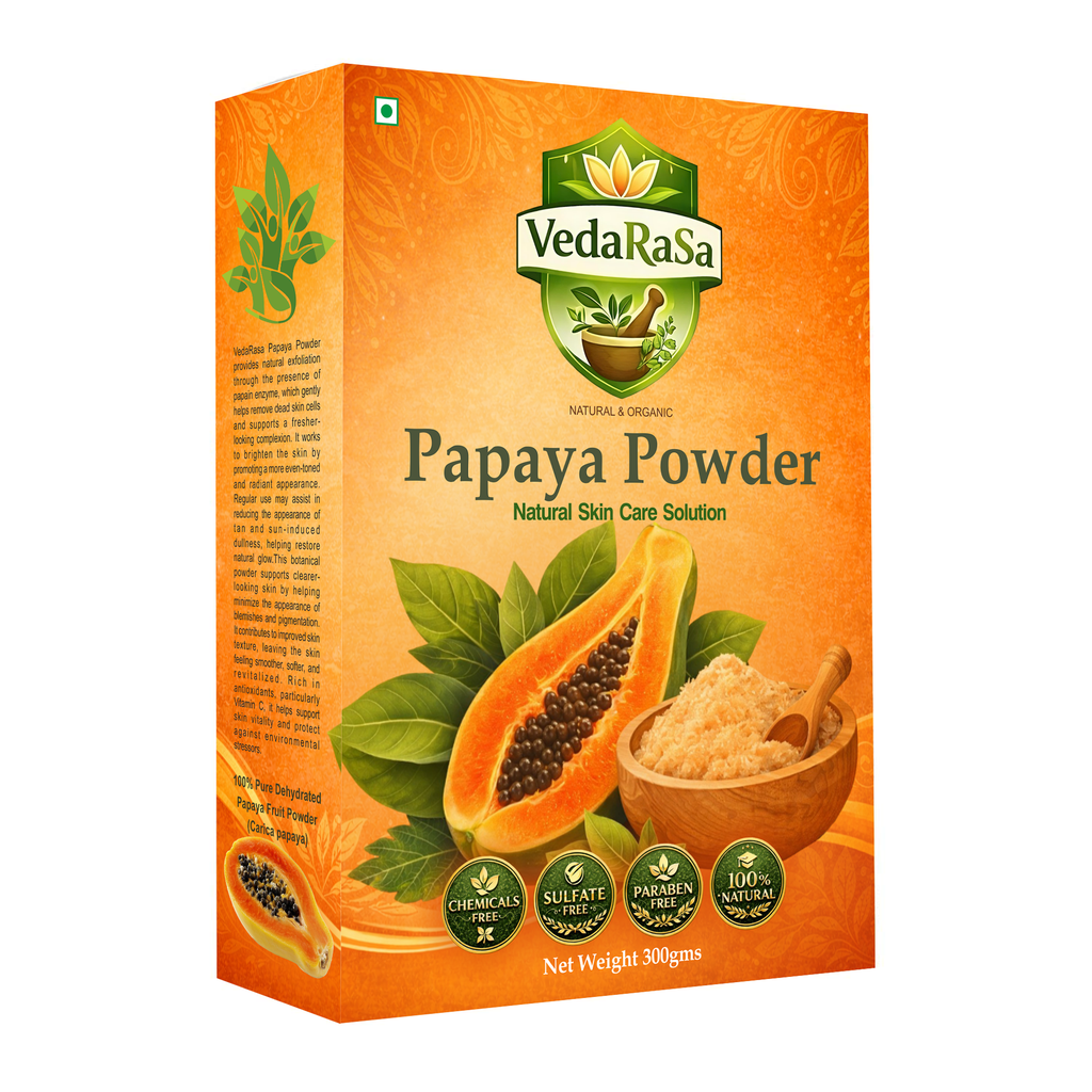VedaRasa Papaya Powder 100% Natural & Organic Papaya Powder | Herbal Face Pack for Skin Brightening & Exfoliation | Supports Clear, Smooth & Glowing Skin | No Chemicals