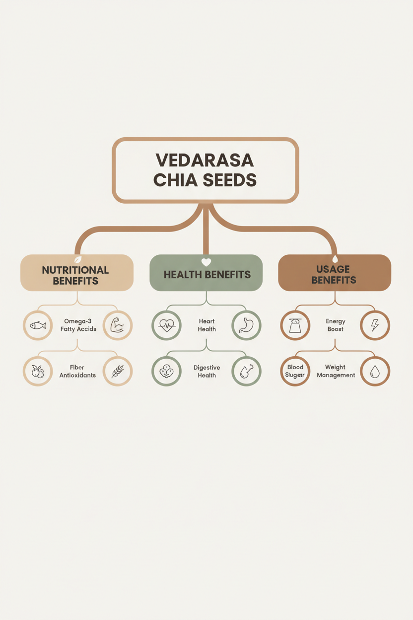VedaRaSa Natural Chia Seeds 200g | Raw & Unprocessed | High Fiber Superfood | Omega 3 Rich | Healthy Daily Nutrition
