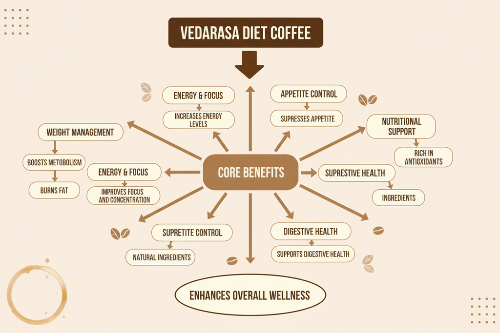 VedaRasa Diet Coffee Powder 100g | Natural & Organic Herbal Coffee Blend | Supports Weight Management, Metabolism & Energy | Low Calorie | No Added Sugar
