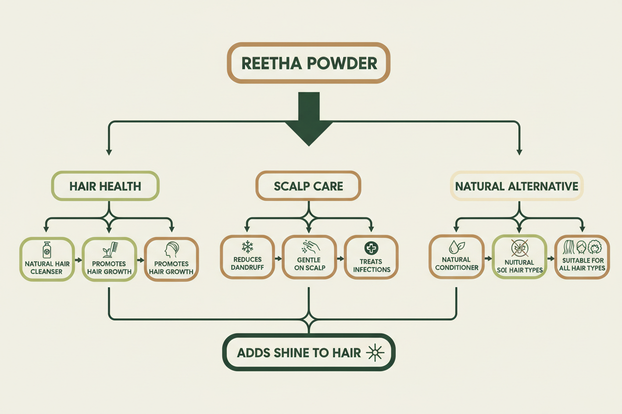 VedaRasa Reetha Powder 300g | 100% Pure & Natural Soapnut Powder | Herbal Hair Cleanser for Strong, Shiny Hair | Supports Hair Growth & Scalp Care | No Chemicals