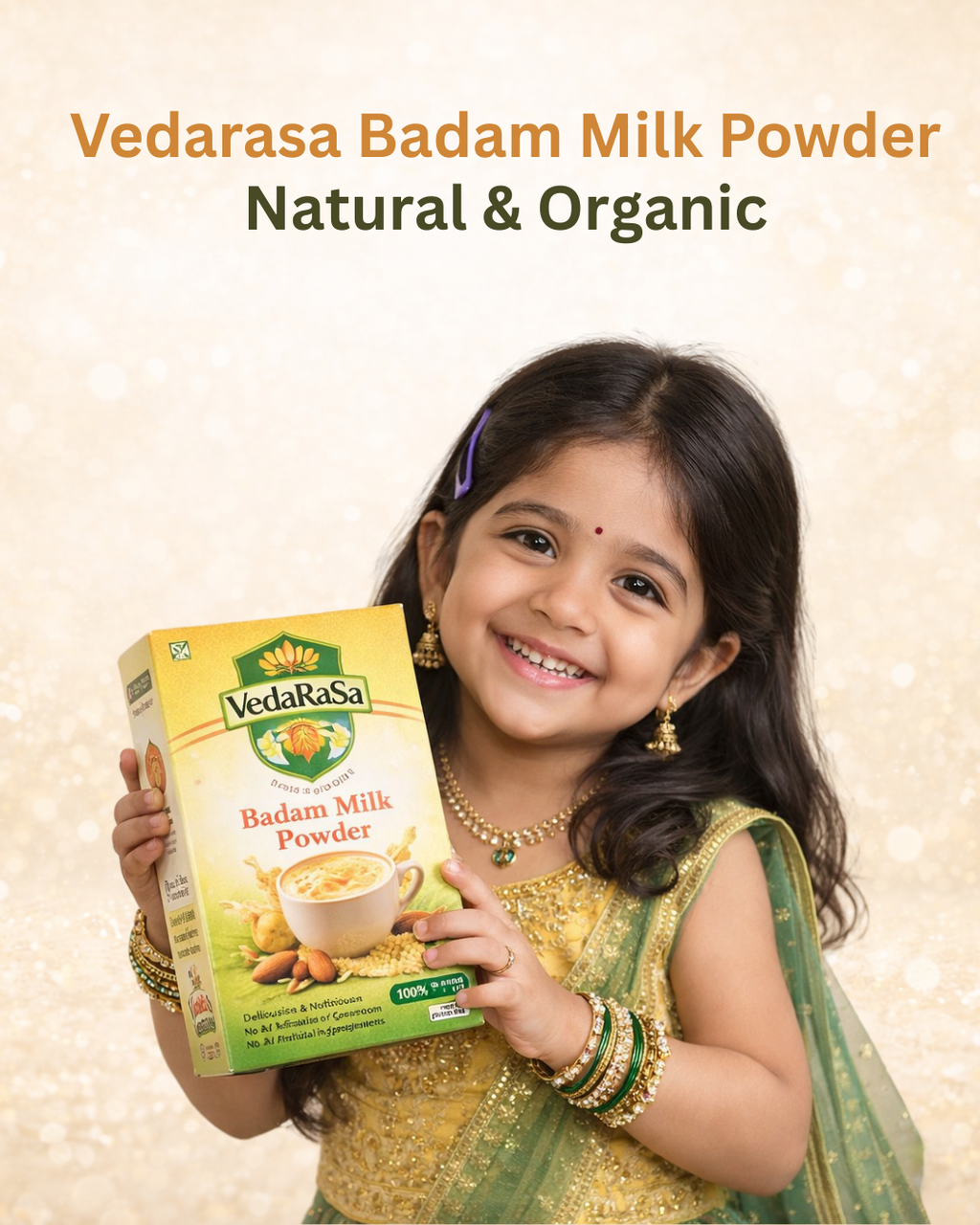 VedaRasa Badam Milk Powder| Instant Almond Drink Mix | Rich in Protein & Nutrients | Healthy & Delicious | No Artificial Additives